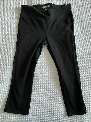 Forever 21 Cropped 3/4 Running Exercise Leggings Pants Mesh Panel Black Small • £8.29