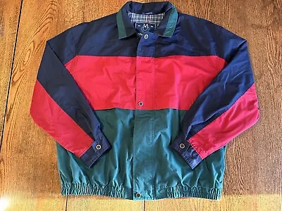 Vintage Members Only Jacket Colorblock 1X XL 1990s Retro Full Zip Bomber • $19.95