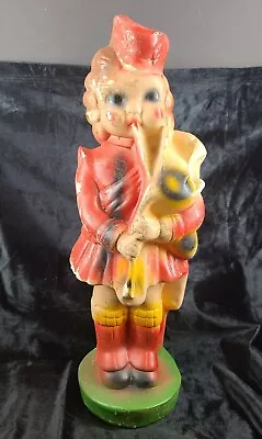 Vintage 14  Carnival Prize Chalkware Scottish Bagpipe Girl Figurine • $14.99