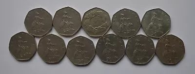 50p Fifty Pence Old Large Coin Job Lot 69737677787980818283 + RARE 1970 • £26.99