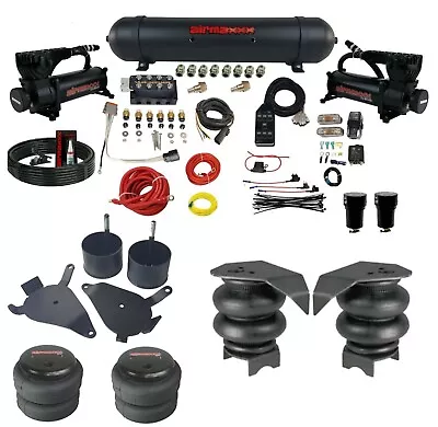 Black Air Ride Suspension VU4 Manifold Valve Bags Tank For 1982-04 Chevy S10 2wd • $1679.88