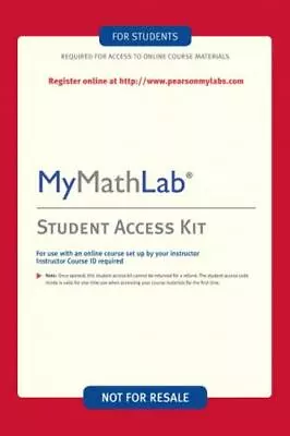 MyMathLab: Student Access Kit (2006 Paperback 3rd Edition) Never Opened  • $50