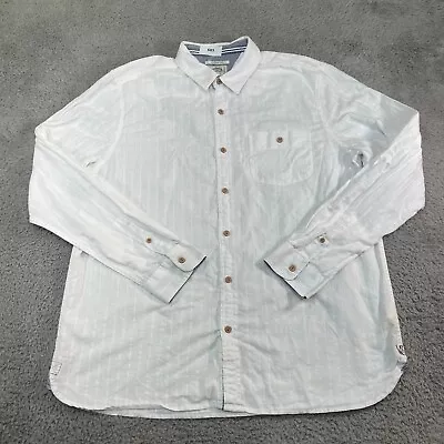 White Stuff Shirt Men's Large White Linen Blend Travel Holidays Casual Smart • $24.84