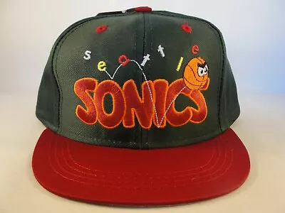 Toddler Size Seattle Supersonics NBA Vintage Snapback Hat Cap Green Burgundy • $13