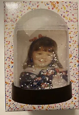 DIY Photo Snow Globe Holds Two 2” By 2 7/8” Photos Lots Silver Snow Vintage New • $15