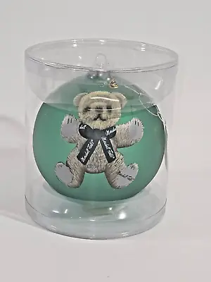 KSD Marshall Field's Blown Glass Teddy Bear Ball Christmas Holiday Ornament NEW • $40