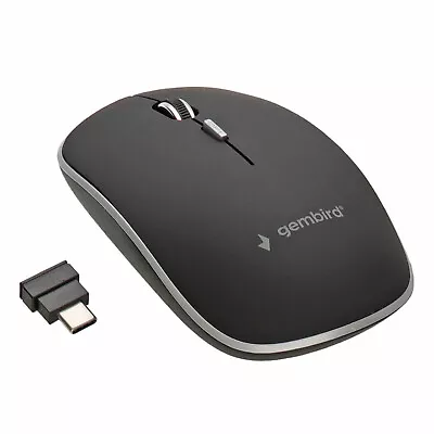 Silent Wireless Optical Mouse With Type C Nano Receiver USB Connection PC/Laptop • £10.72