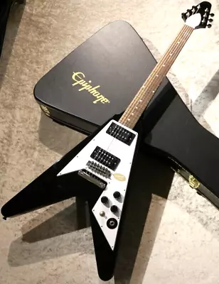 Epiphone Kirk Hammett 79 Flying V Ebony Electric Guitar From Japan • $1889.56