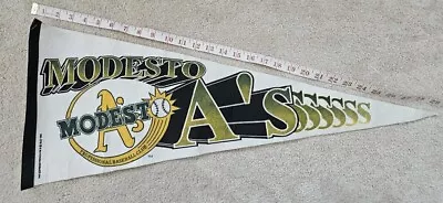 Vintage Modesto A's Athletics Minor League Baseball Team Pennant Flag 1995 MiLB • $49.99