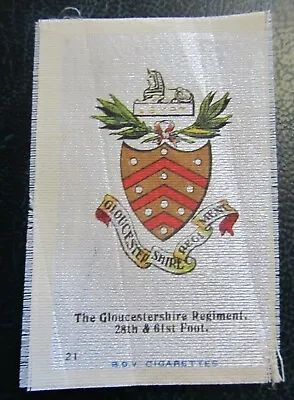 £2.99 • Buy BDV Cigarette Silk Card Gloucestershire Regiment Ww1 Military MULTI BUY DISCOUNT