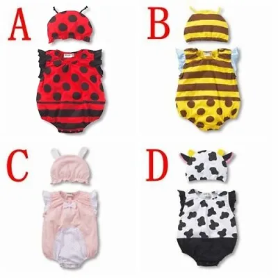 NEW Baby Boy Girl 2 Pieces Animal Costume Romper Clothes Outfit Set Size 0-2Year • $18.95