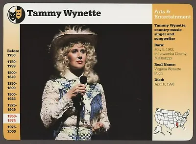Tammy Wynette  Story Of America History Card Arts Entertainment • £5.65