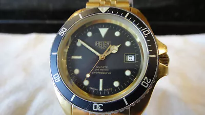 Vintage TAG HEUER 1000 980.022 Jumbo Style Wolf Of Wallstreet Watch Black Gold • $2250