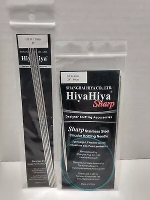 Lot Of 2 - HiyaHiya Hiya Hiya Stainless Steel Circular And Double Point Needles • $17