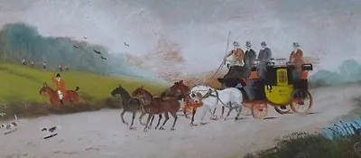 Antique Philip Henry Rideout Original Oil Painting Coach And Horses Fox Hunting • £139