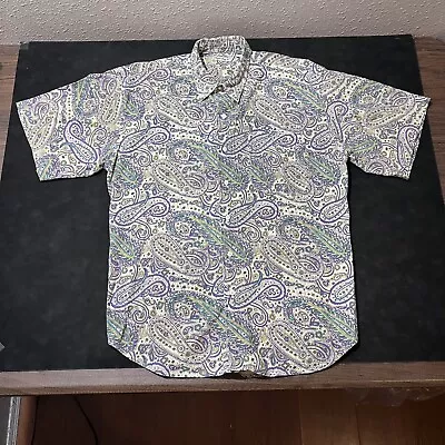 Bugle Boy Shirt Paisley All Over Print Hippie Rave Dance Vintage Disco 90s Funky • $25