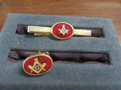 Nice Masonic Tie Bar And 1 Cuff Link      WX • $11.95