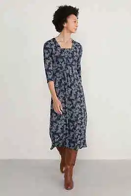 £41.97 • Buy Seasalt Women's Dress - Navy Seed Packet Midi Dress - Regular - Floral Sketch Ma