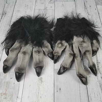 Black Hairy Monster Hands Ape Gorilla Halloween Monster Costume Adult Gloves • $29.99