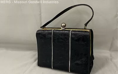 Vintage Smartaire Miss America Black Tote Handbag Purse • $14.99