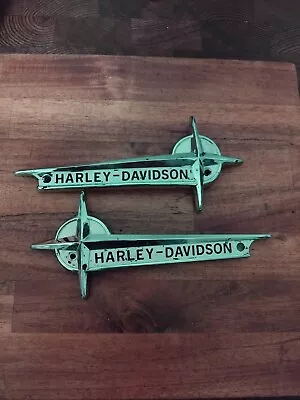 Harley Davidson 1961-1962 Panhead Shovelhead Gas Tank Emblems Badges Great Cond • $250