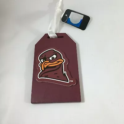 Virginia Tech Hokies Hokie Bird Wooden Gift Tag Ornament NCAA VT • $9.97