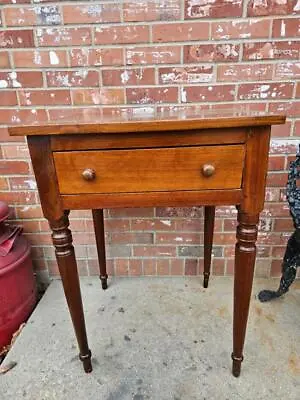 Antique Night Stand End Table Solid Cherry 1 Drawer Plant Fern Stand 30.5x20x22. • $279.99