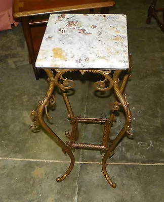 Marble Top Iron Plant Stand  (PS100) • $449