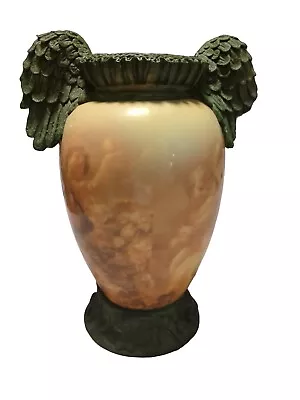 $24 • Buy Vintage Cherub Vase With Wings Flowers Plants Baby Angels Broken Piece