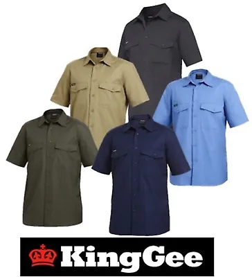 King Gee - Mens  Workcool 2  Cotton  Ripstop  Short Sleeve Work Shirt - K14825 • $39.95