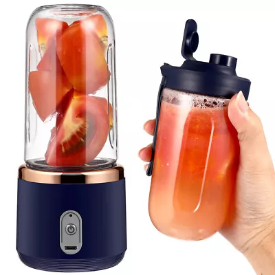 Portable Electric Juicer Cup Fruit Blender Maker Bottle Mixer USB Rechargeable • £11.59