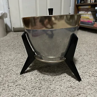 Vintage Mirro Aluminum Bullet Ice Bucket On Stand~Atomic MCM 1950’s Retro • $200