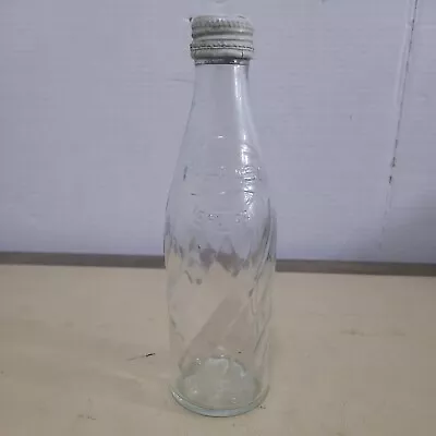 Vintage PEPSI PEPSI-COLA Clear Embossed 10 Ounce Soda Pop Glass Bottle • $11.99