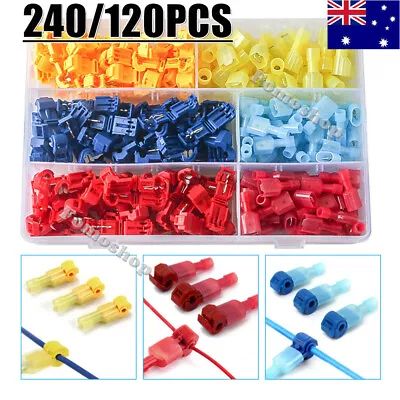 240PCS T-Tap Electrical Wire Crimp Terminals Quick Splice Cable Connectors Kit • $6.92