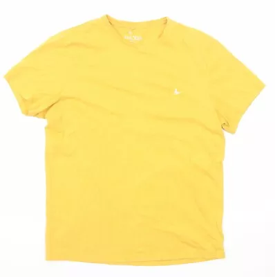 Jack Wills Mens Yellow Polyester T-Shirt Size L Round Neck • £5.75