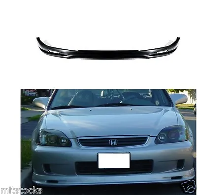 For 1999-2000 Civic 2 3 4 Door Mugen Pp Black Add-on Front Bumper Lip Spoiler • $48.88
