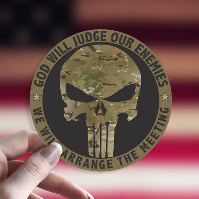 Punisher MultiCam Army Vinyl Die Cut Decal Round Car Truck Computer • $3.99