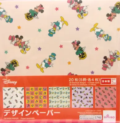 Disney Mickey Minnie Mouse Donald 5 Design Paper Made In Japan DAISO • $3