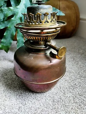 Antique Brass Oil Lamp Font Belge No 11285 1884 Used Condition Untested Copper  • £44.99