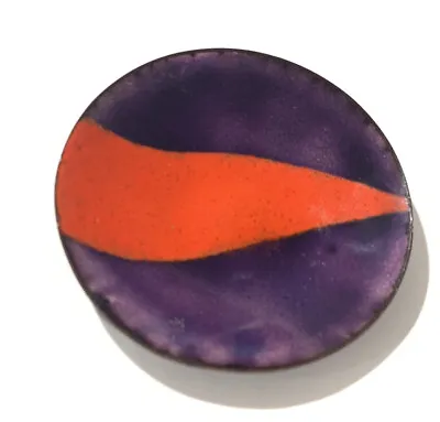 Vintage Copper Enamel Plate/Trinket Dish 4” Red Purple • $33.99