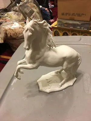 AK KAISER Germany White Porcelain Horse Stallion Figurine #713 11 INCH • $350