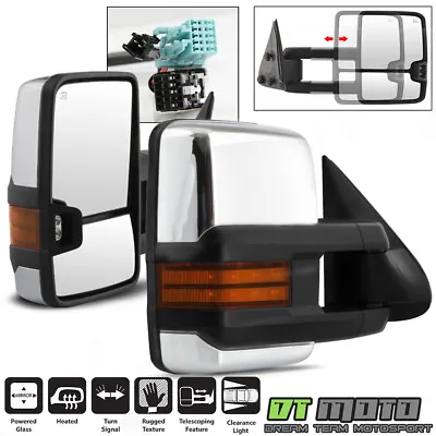 LEFT+RIGHT 2003-2006 Silverado Sierra Power+Heated+LED Signal Tow Mirrors CHROME • $118.99