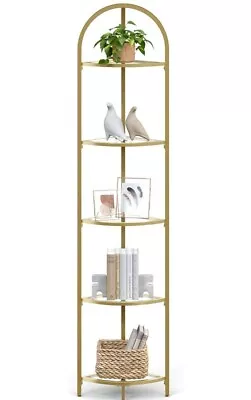 Corner Shelf Stand 5 Tier Corner Bookshelf Modern Style Plant Stand Steel Frame  • $99.99