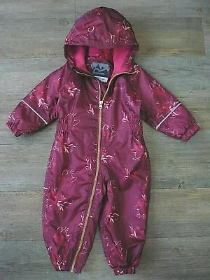 £14.99 • Buy Regatta Baby Girls Waterproof Fleece Lined Hooded Rain Splash Puddle Suit 6-12