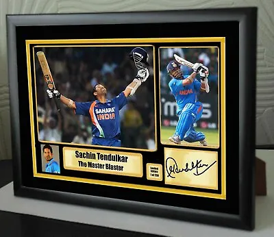 Sachin Tendulkar India Cricket A4 Framed Signed  Great Gift   Great Gift  • £19.99