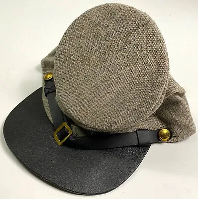 Civil War Cs Csa Confederate  Jean Wool Bummer Kepi Forage Cap Hat-medium • $31.96