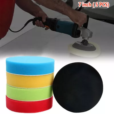 5× 7inch Car Polisher Pad Waxing Buffer Buffing Kits Polishing 180mm Pads Sponge • £9.29