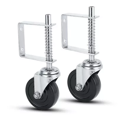 £16.59 • Buy 2x 200KG Gate Wheel 4  Metal Spring Loaded Heavy Duty Door Sliding Wheels Load