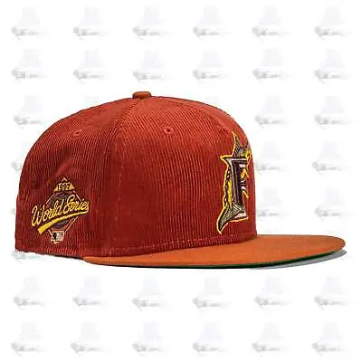 New Era Miami Marlins '97 WS Burnt Orange Corduroy 59Fifty 5950 Patch Fitted Hat • $41.99