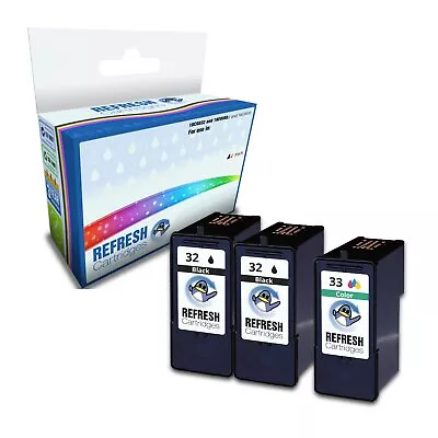 Refresh Cartridges Value Pack 2x#32/1x#33 Ink Compatible With Lexmark Printers • £21.27